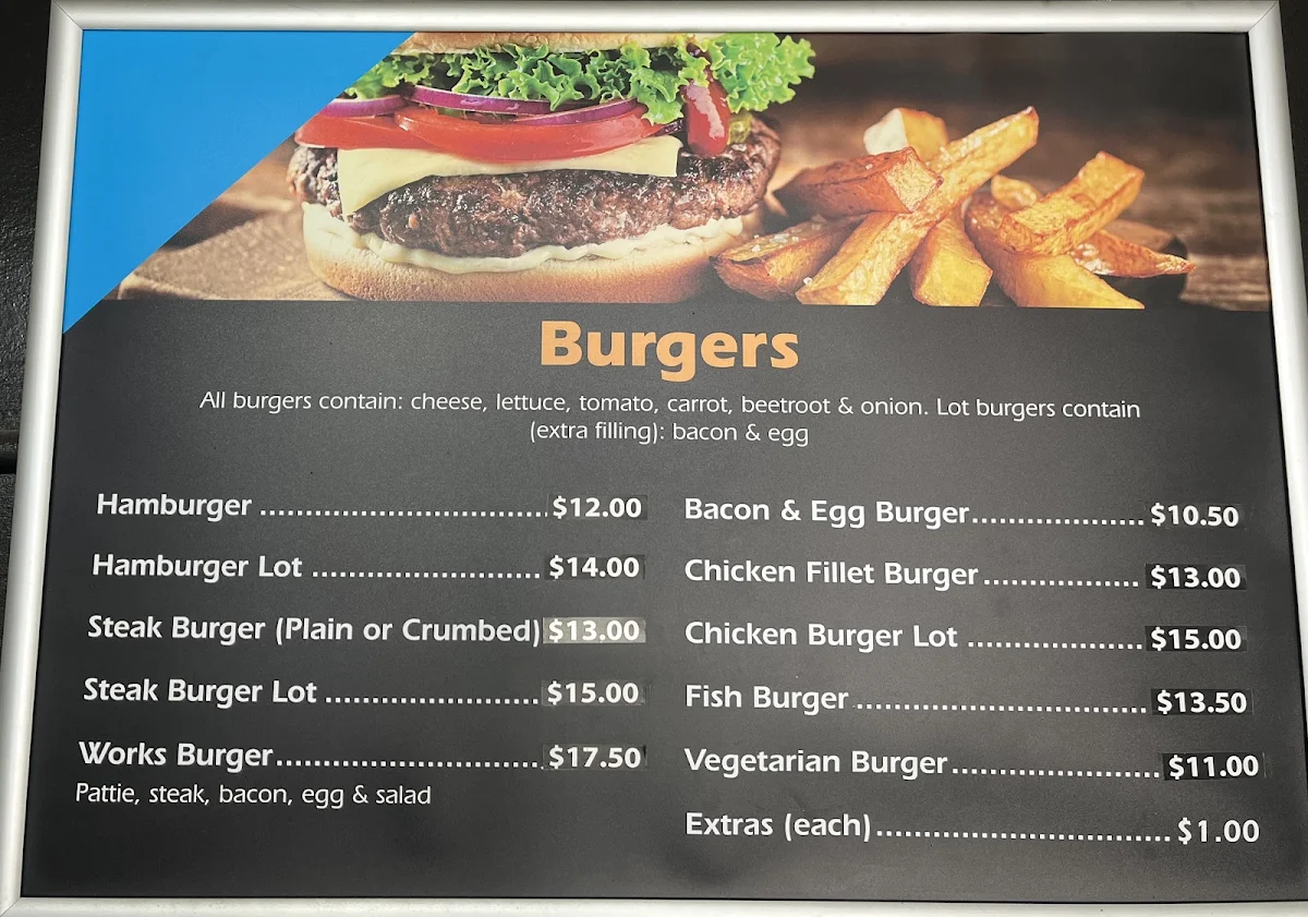 Menu, Abbott Street Fish Bar