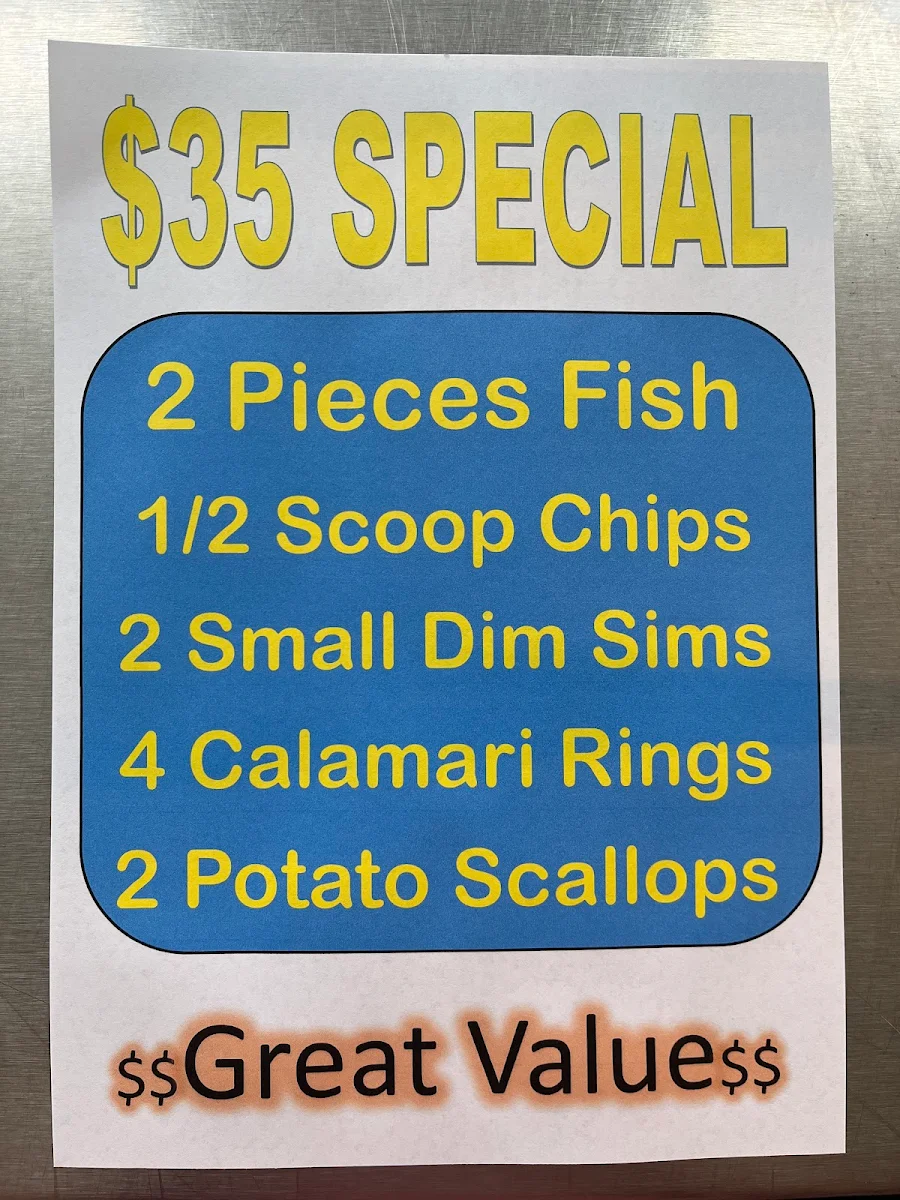 Menu, Abbott Street Fish Bar