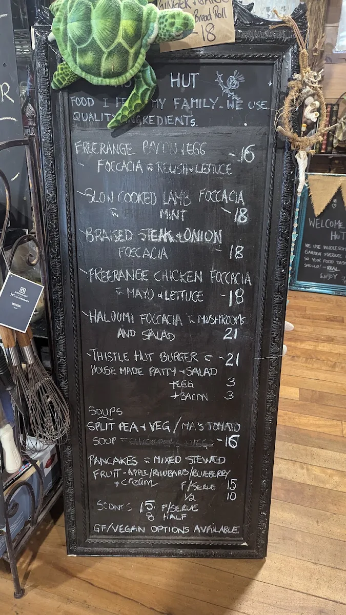 Menu, Thistle Hut