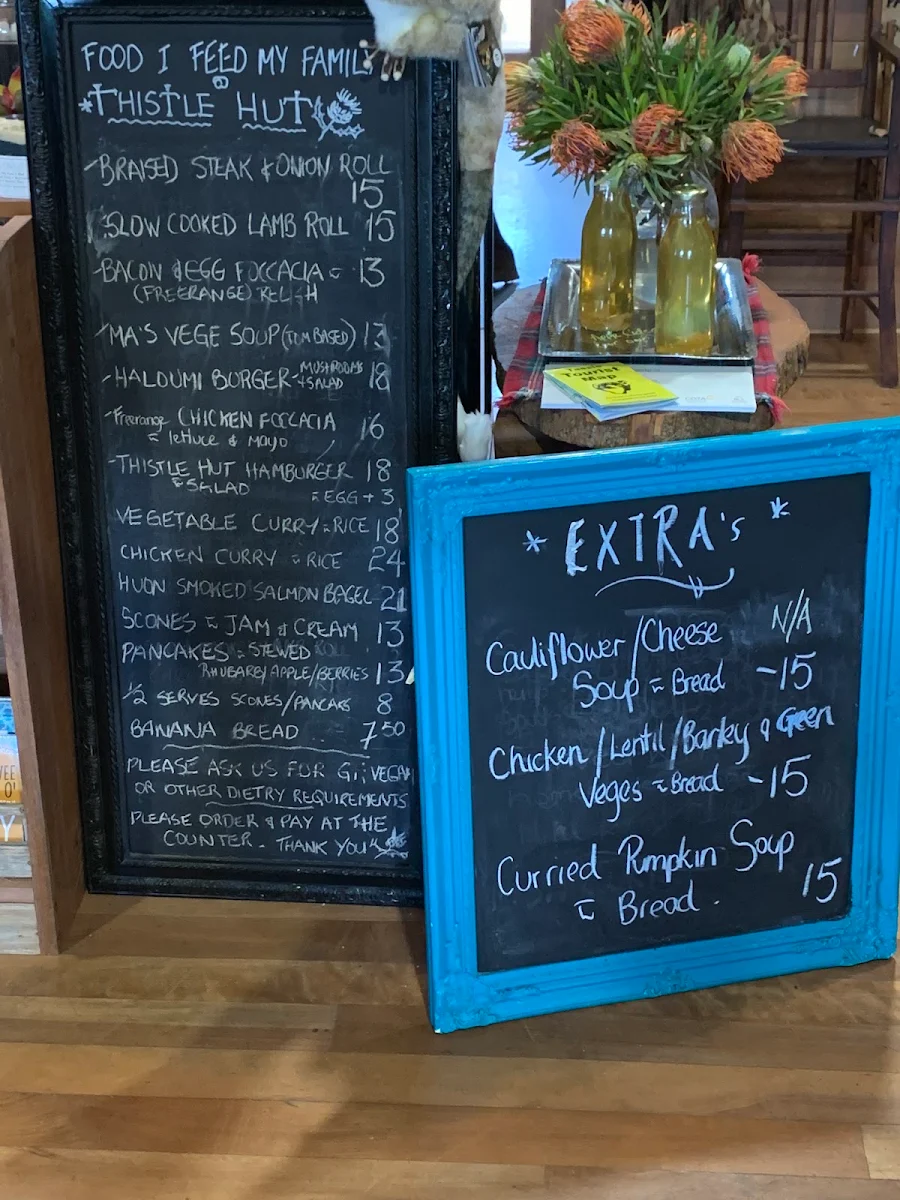 Menu, Thistle Hut