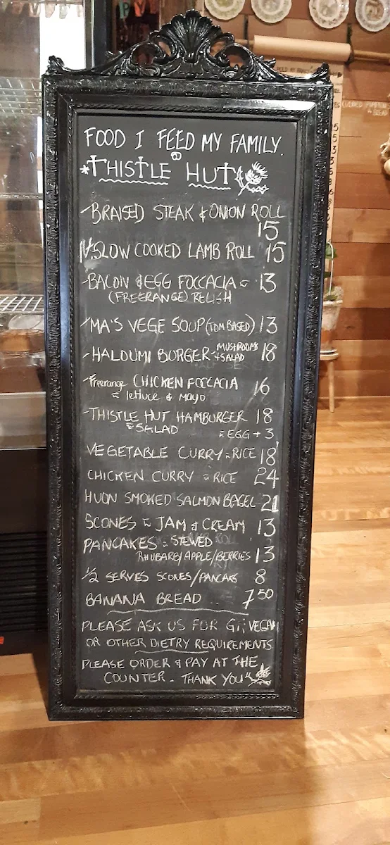 Menu, Thistle Hut