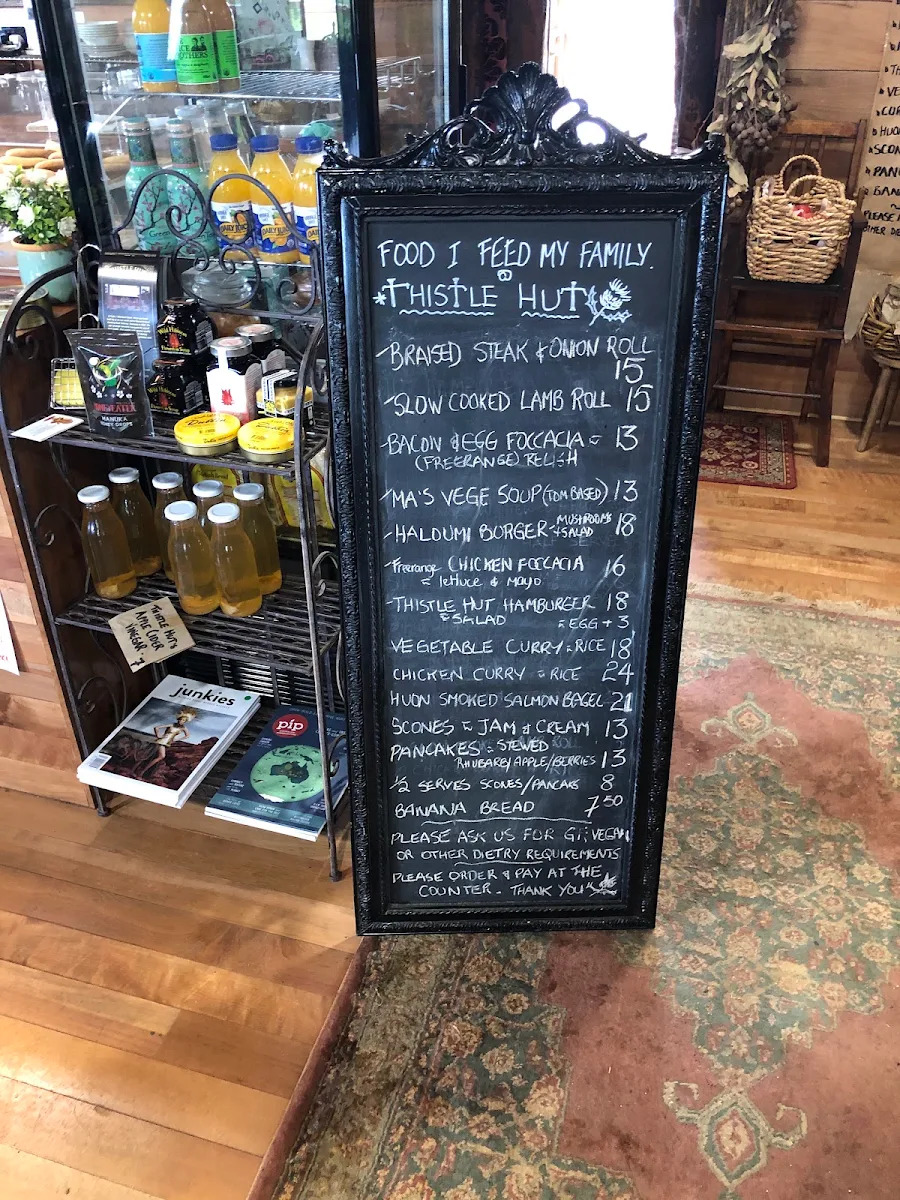 Menu, Thistle Hut