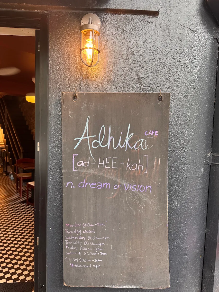 Menu, Adhika Cafe