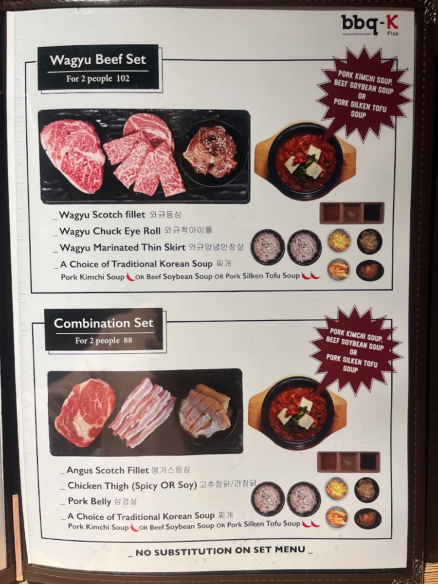 Menu, BBQ-K Glen Waverley