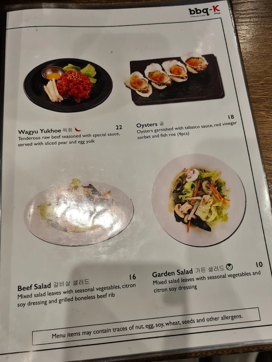 Menu, BBQ-K Glen Waverley