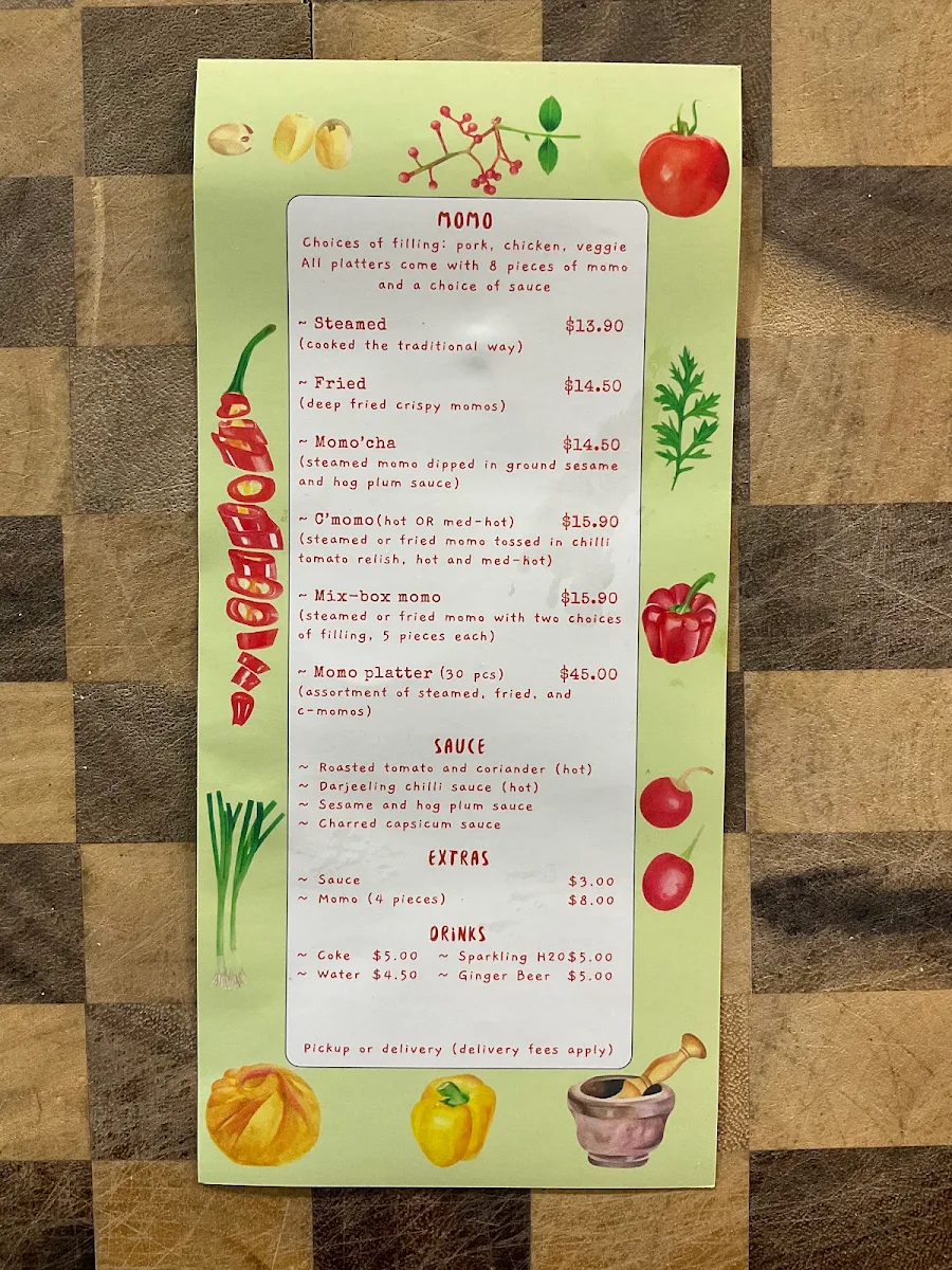 Menu, The Happy Nepalese