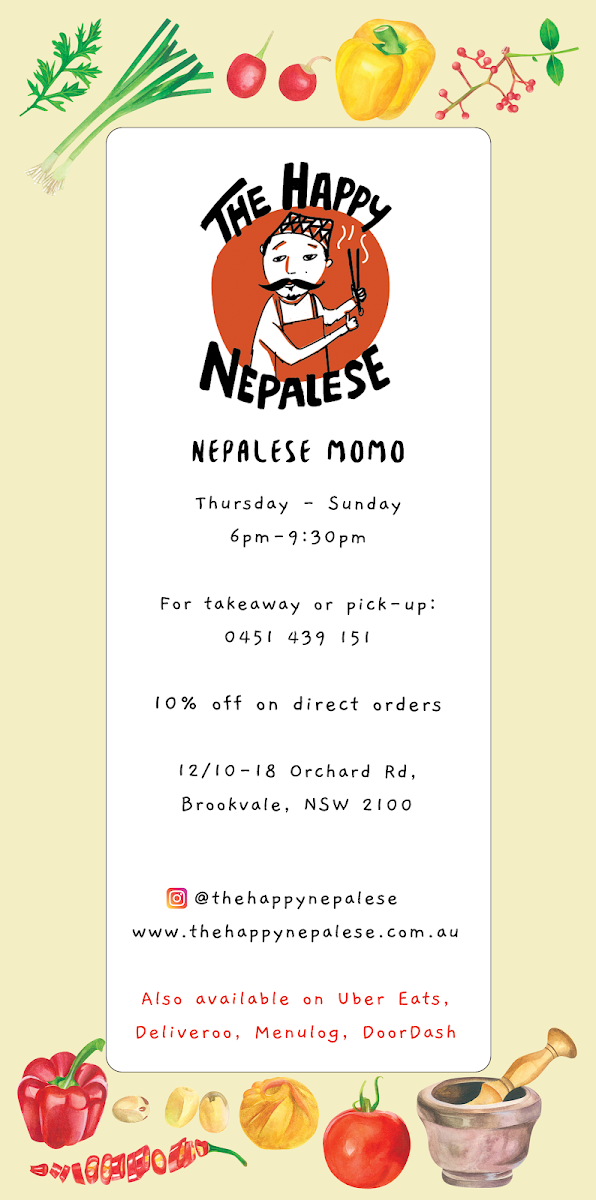 Menu, The Happy Nepalese