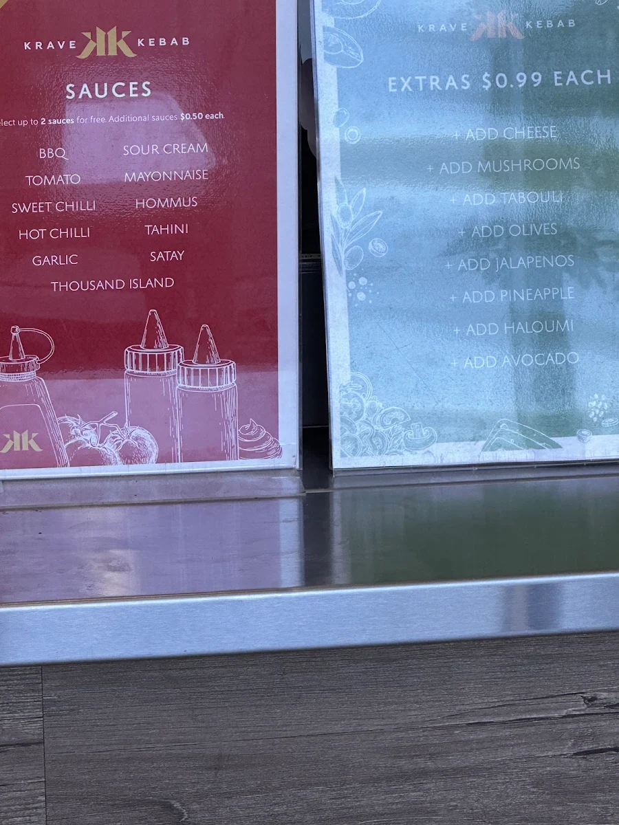Menu, Krave Kebab