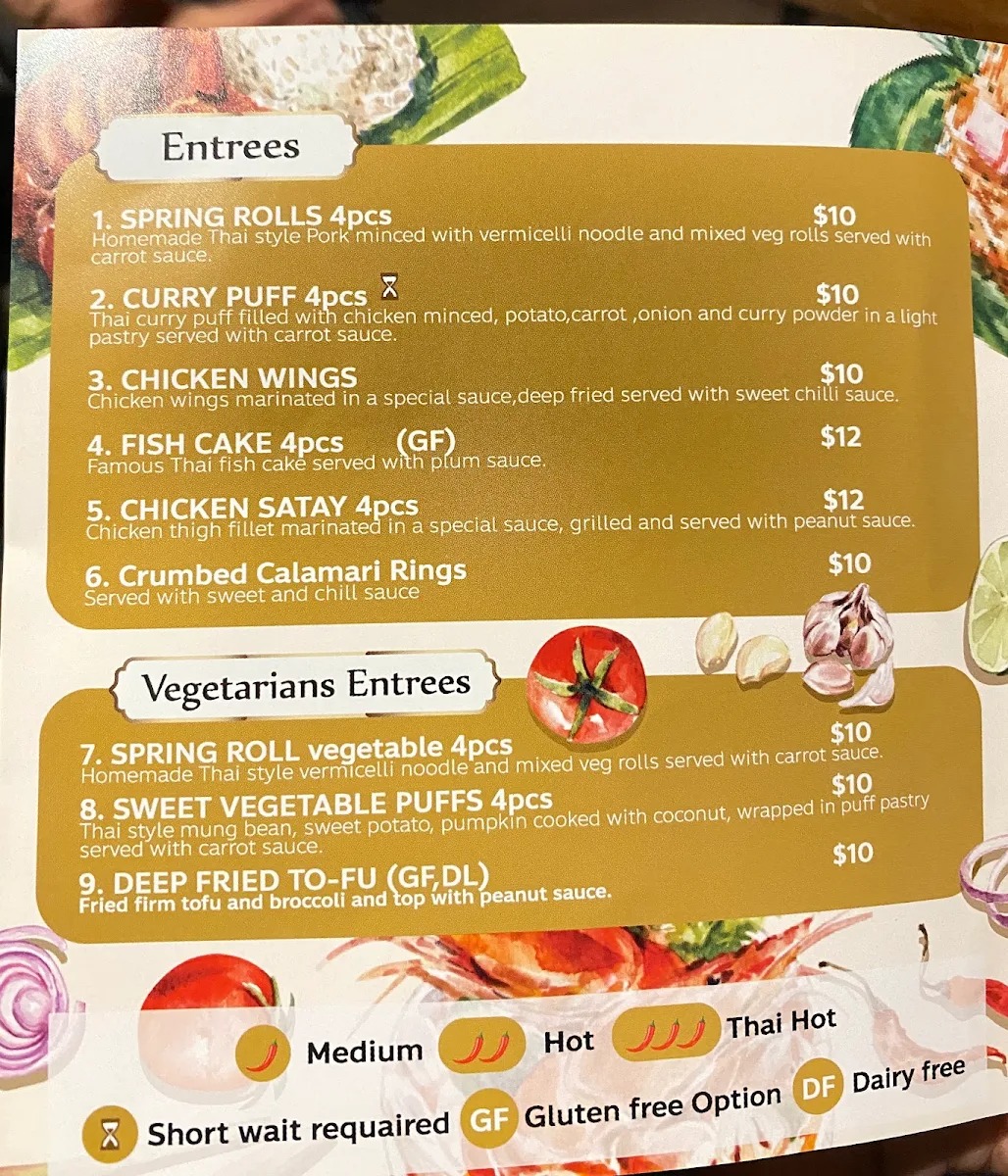 Menu, Thai Payu Restaurant