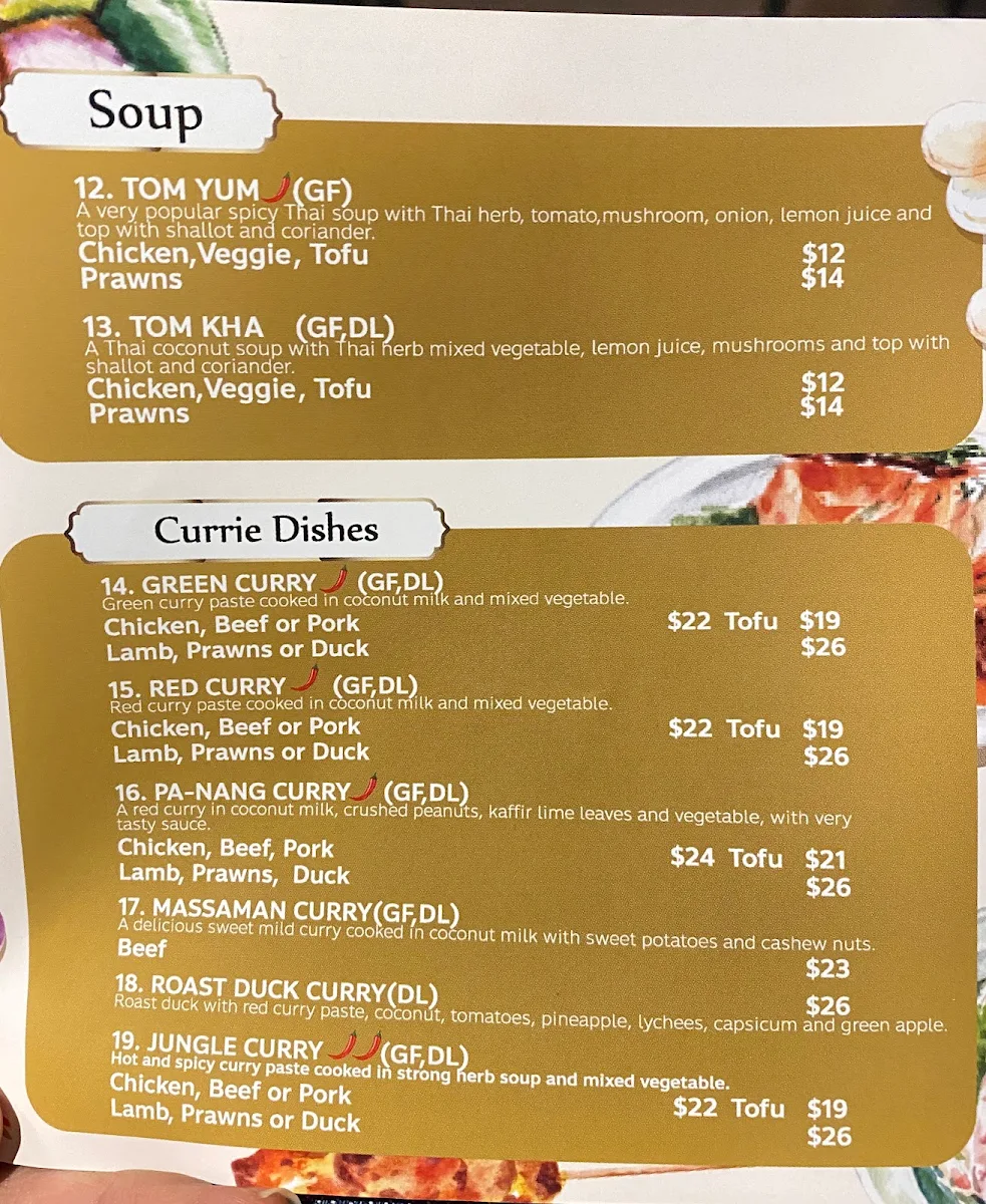 Menu, Thai Payu Restaurant