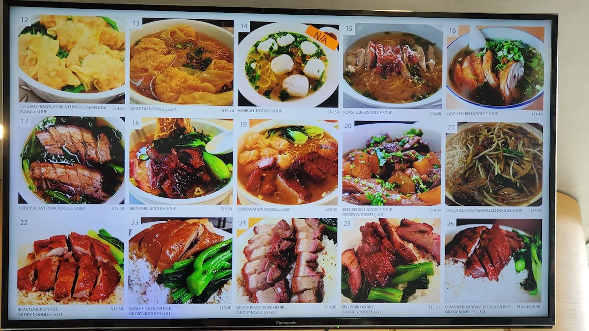 Menu, Sun Wong Ky