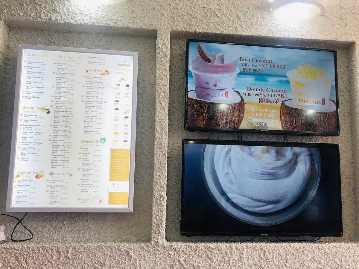 Menu, Gong Cha Clayton