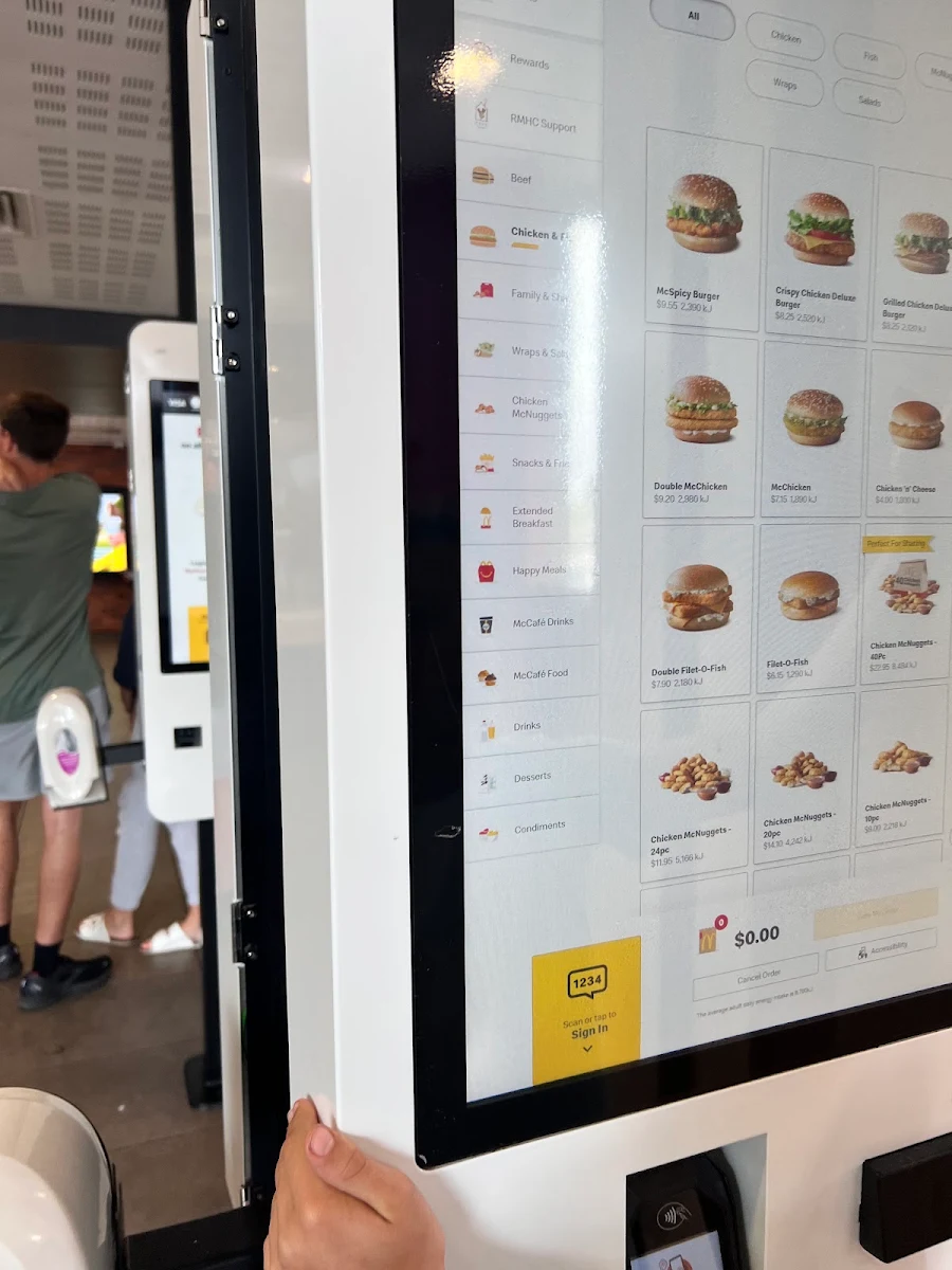 Menu, McDonald's Elsternwick