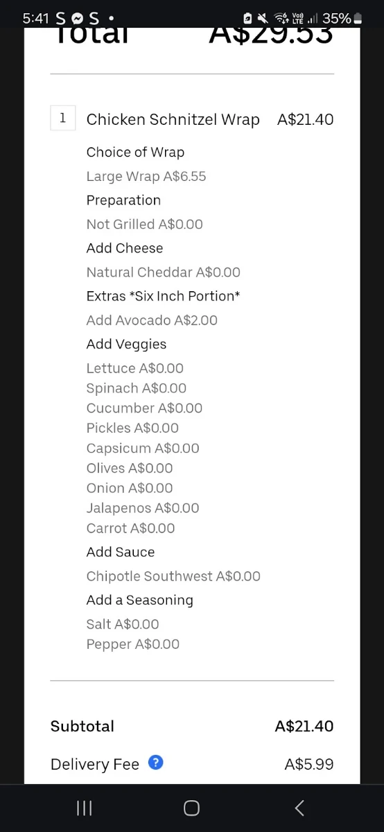 Menu, Subway Restaurant