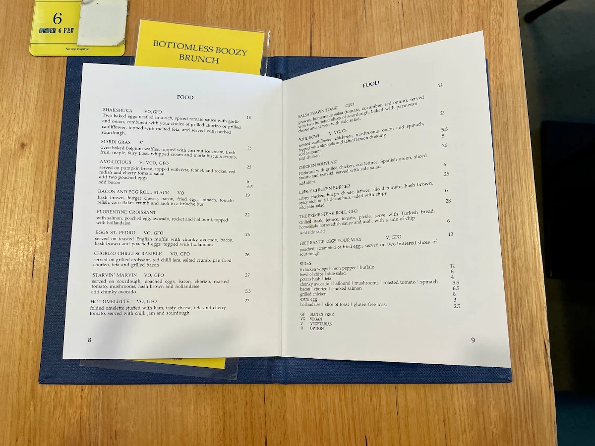 Menu, Café Mellow Fellow