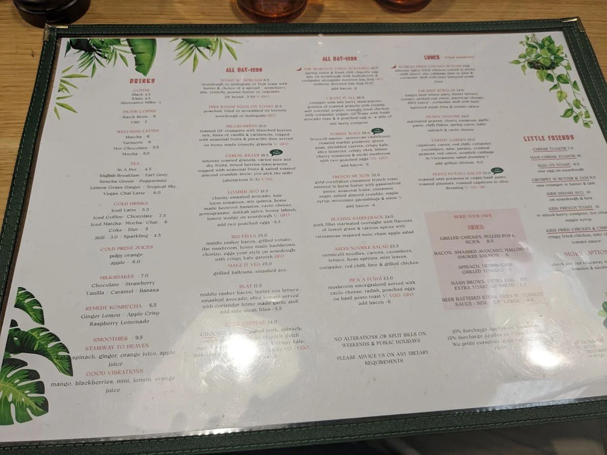 Menu, Café Mellow Fellow