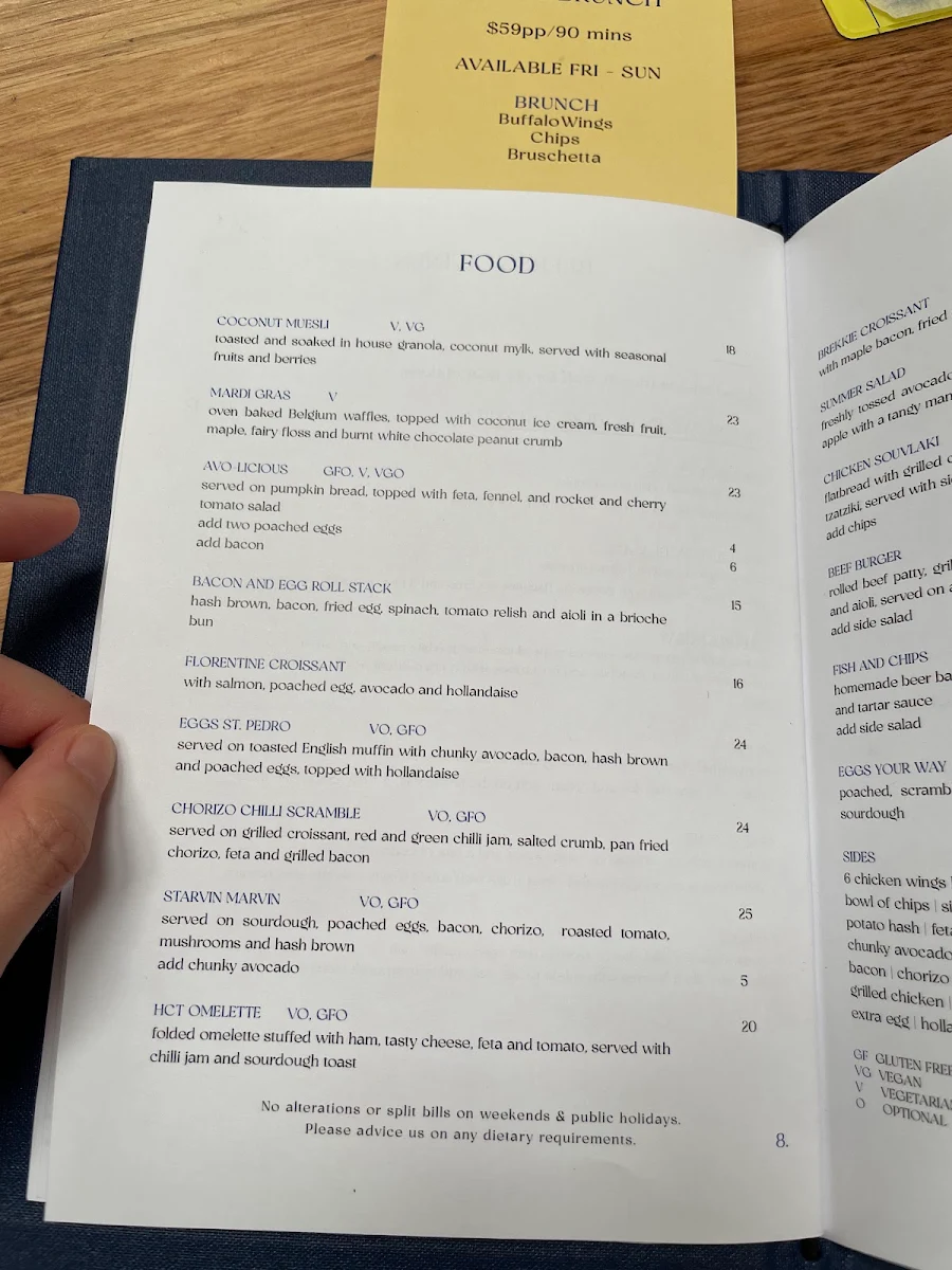 Menu, Café Mellow Fellow
