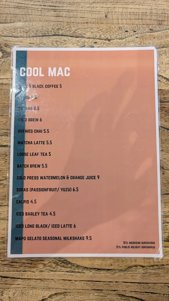 Menu, Cool Mac