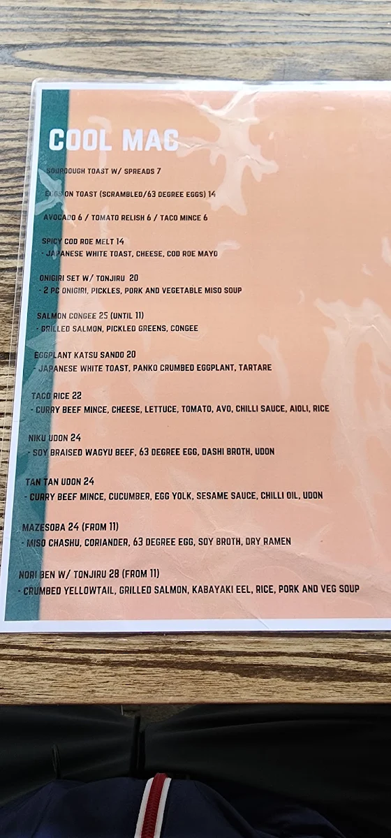 Menu, Cool Mac