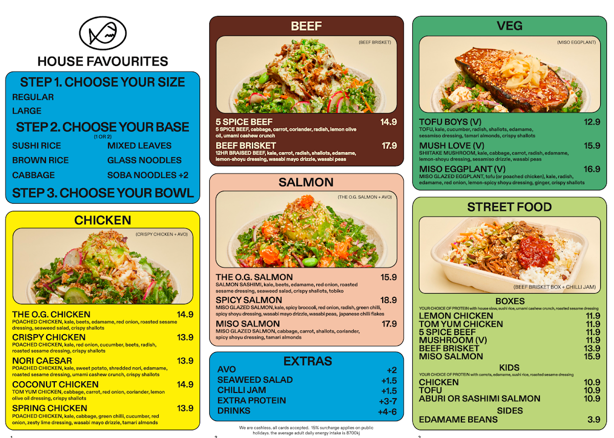 Menu, FISHBOWL - Bondi Junction