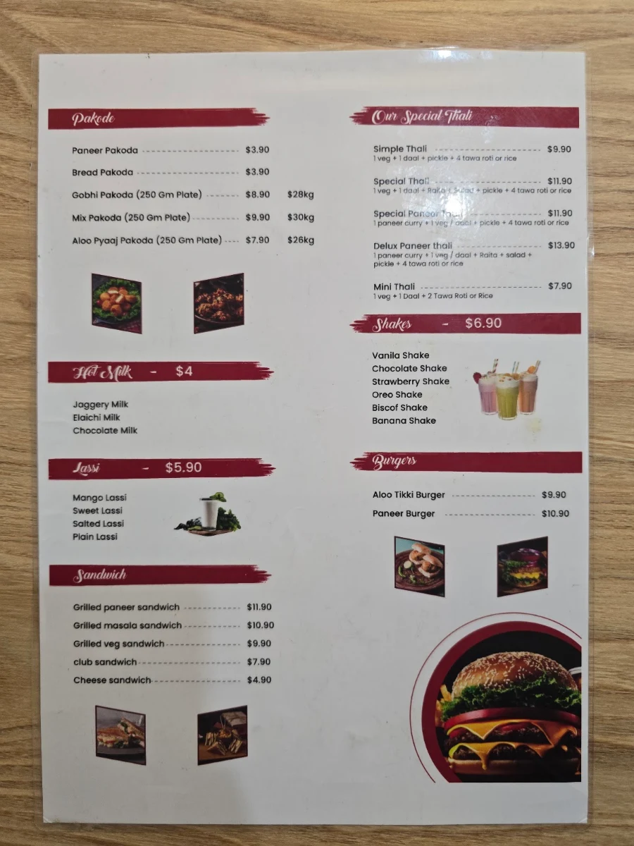Menu, Chai Parantha - Pure desi chai, paranthe, snacks & tiffin service