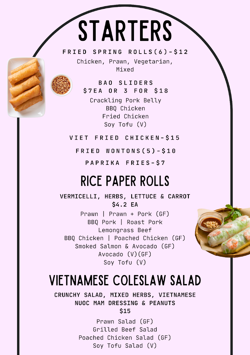 Menu, Saigon Corner Cafe (Northland)