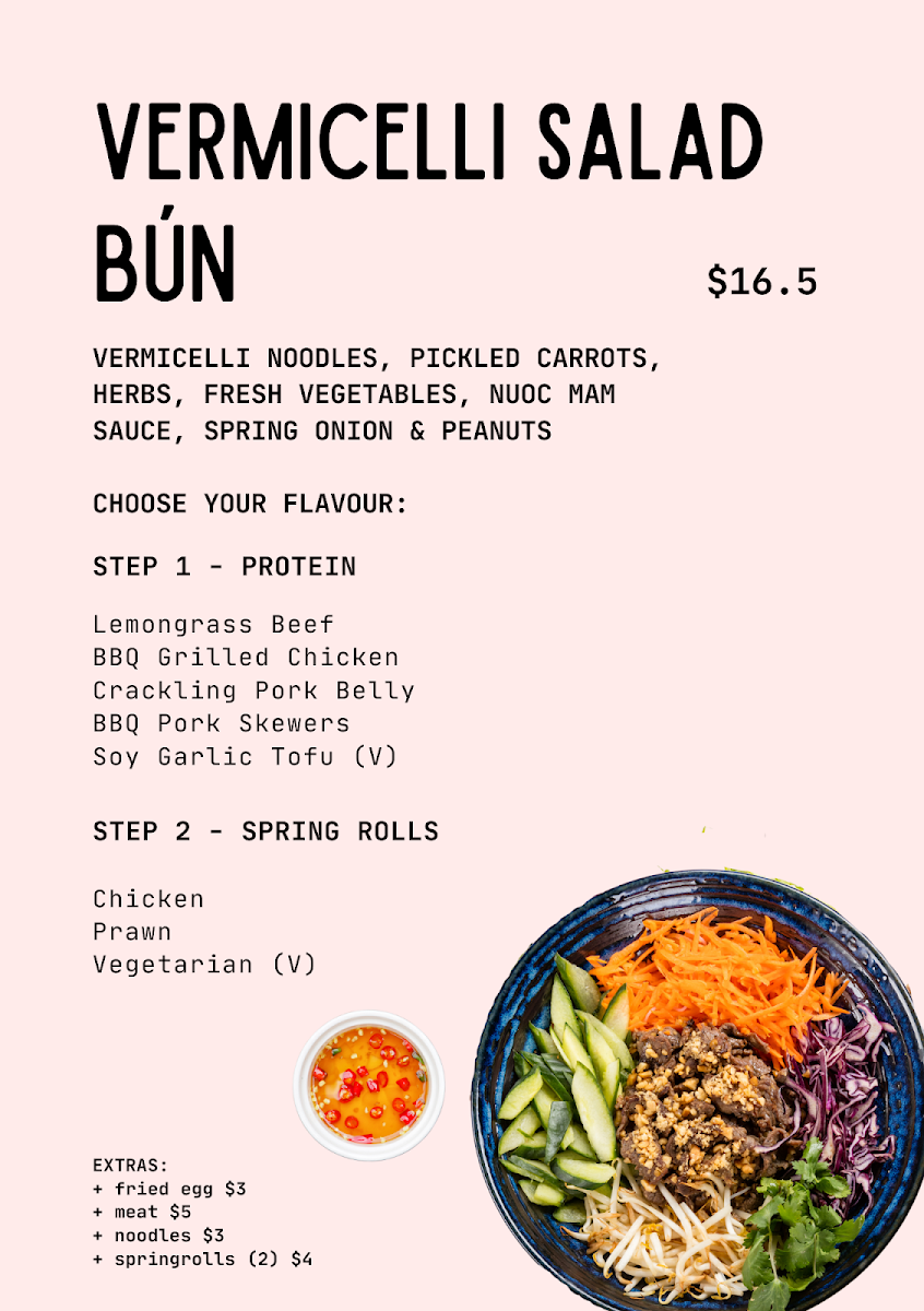 Menu, Saigon Corner Cafe (Northland)