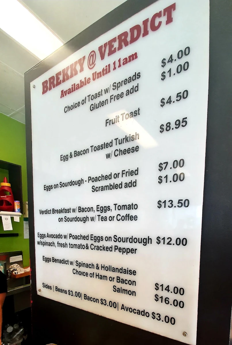 Menu, Verdict Expresso