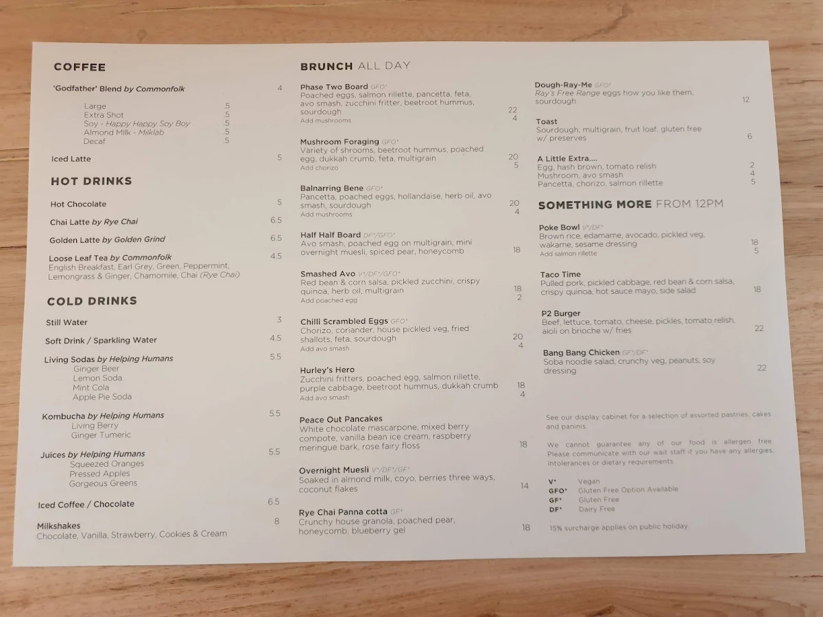 Menu, Phase Two