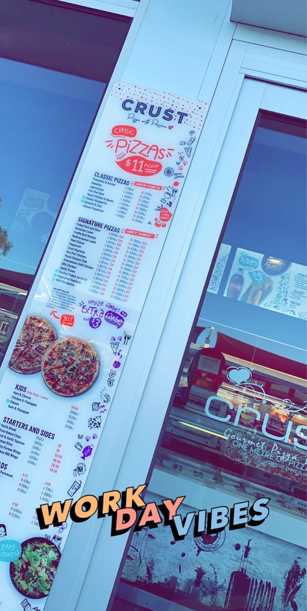 Menu, Crust Pizza Mildura