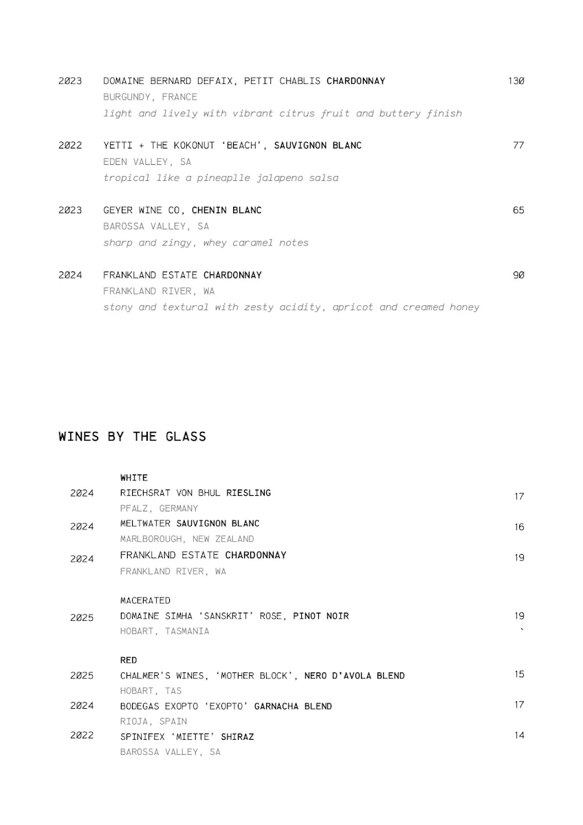 Menu, Kolkata Social