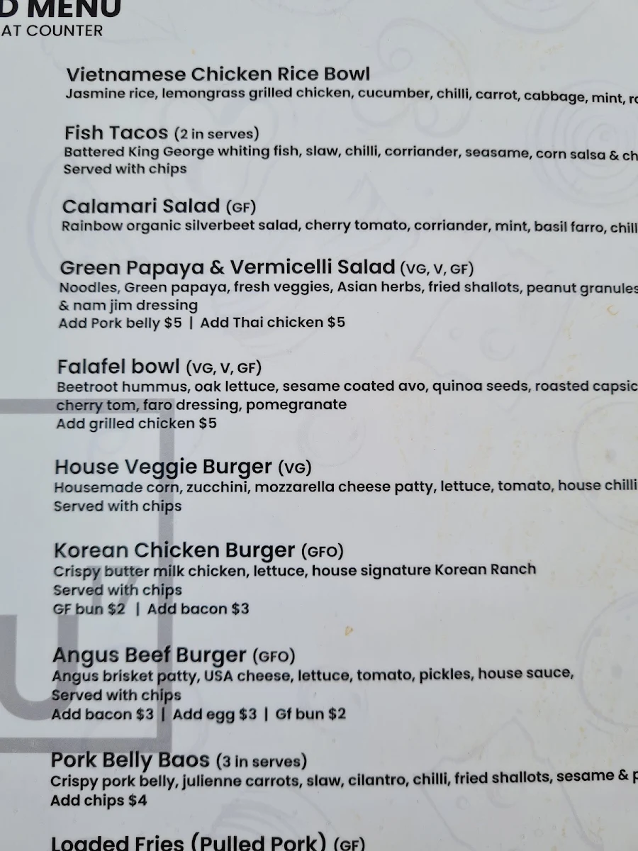 Menu, PU17 Rye