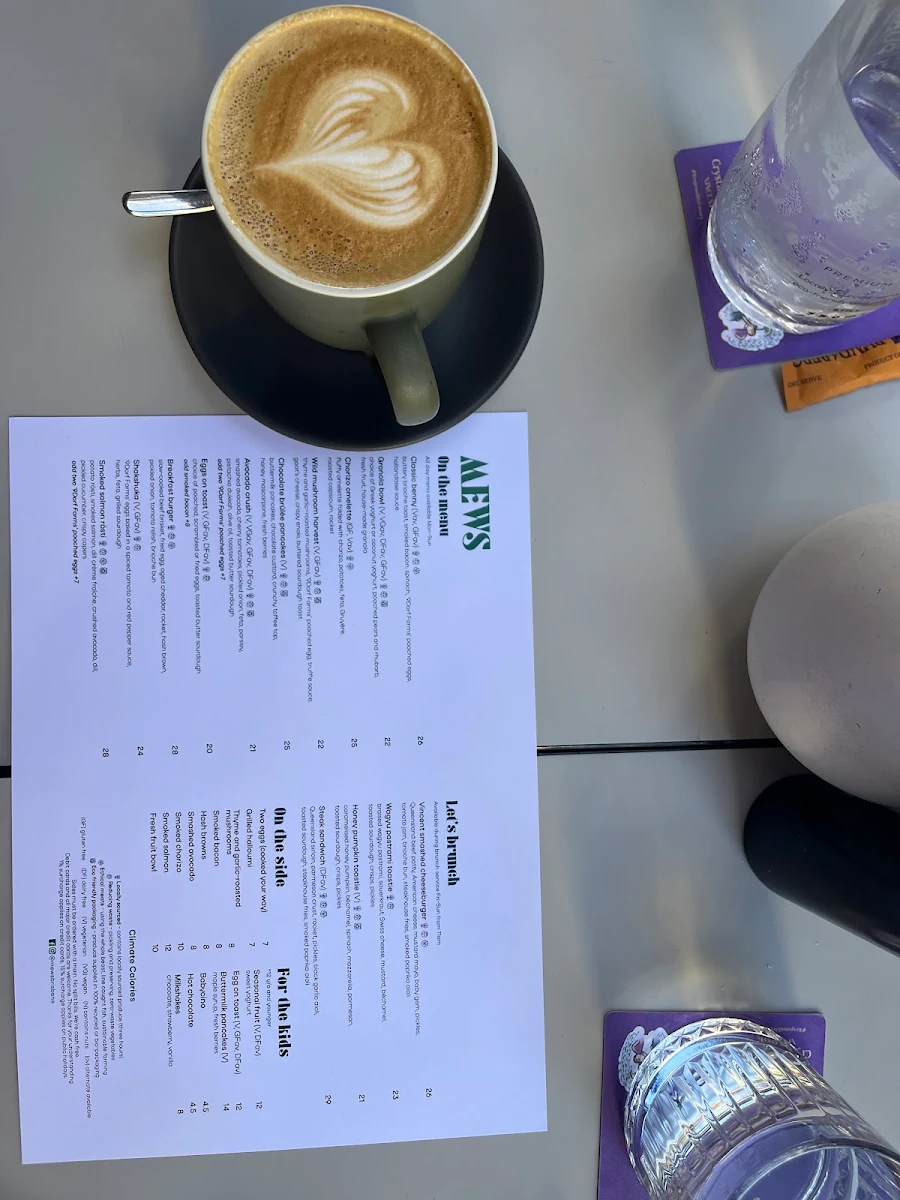 Menu, Mews