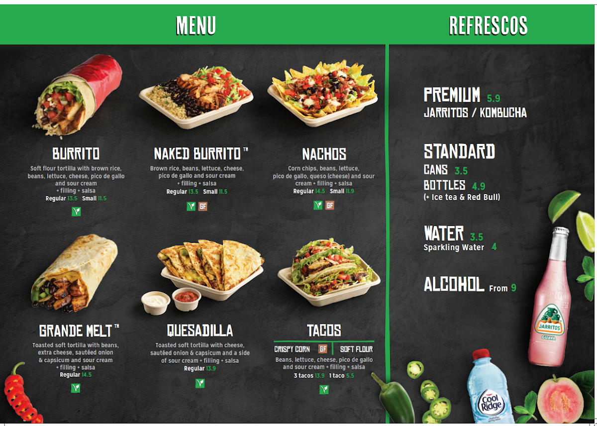 Menu, Mad Mex Hornsby