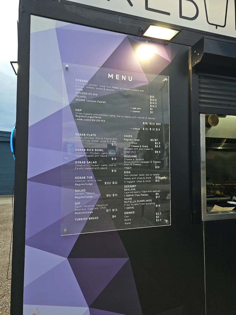 Menu, Kebabs on High