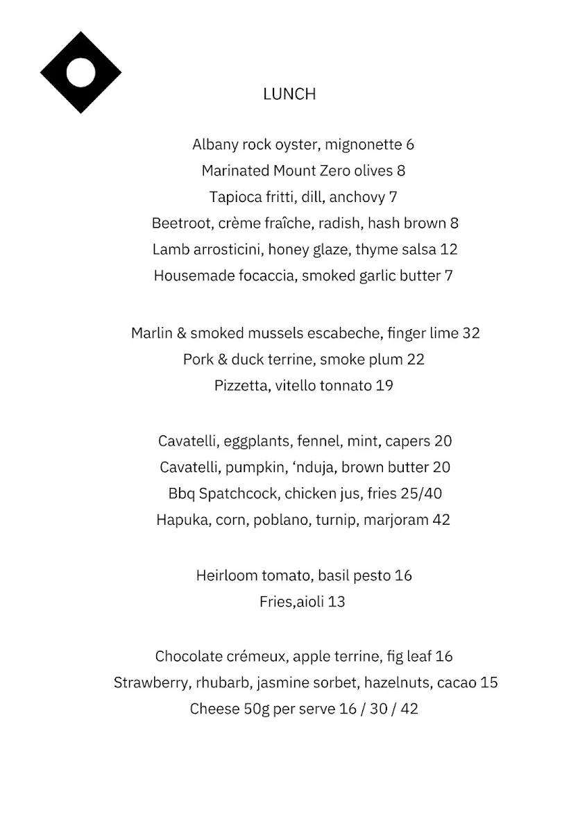 Menu, Bar Local Drop