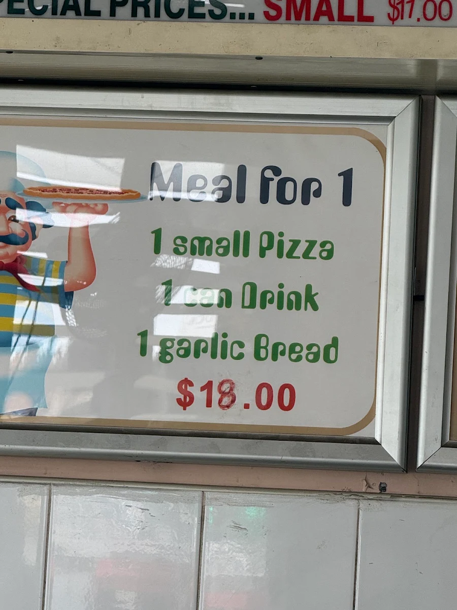 Menu, Fathers Pizza