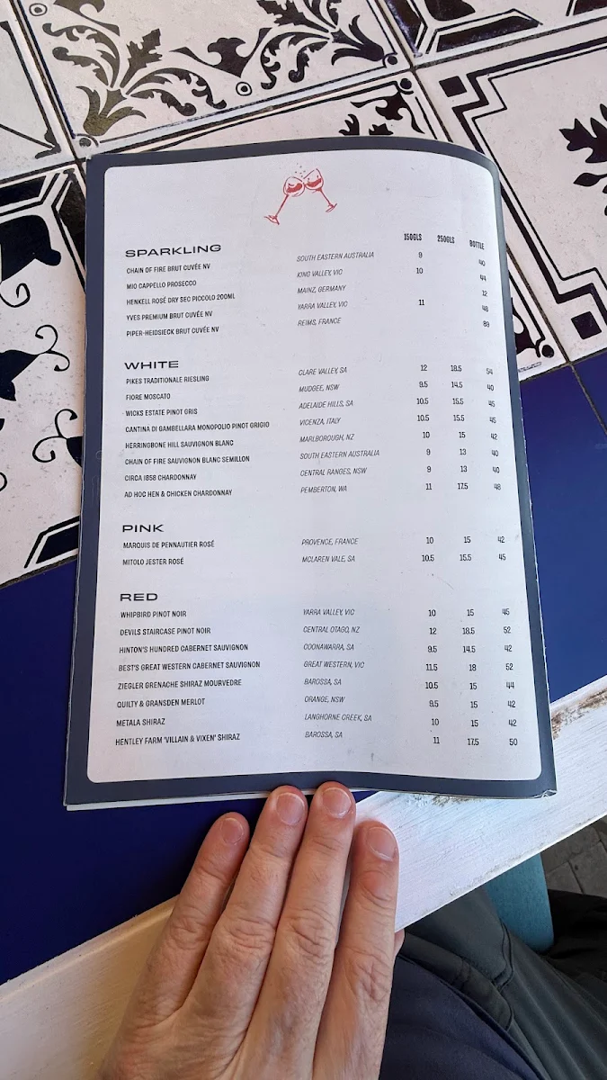 Menu, The Beach House