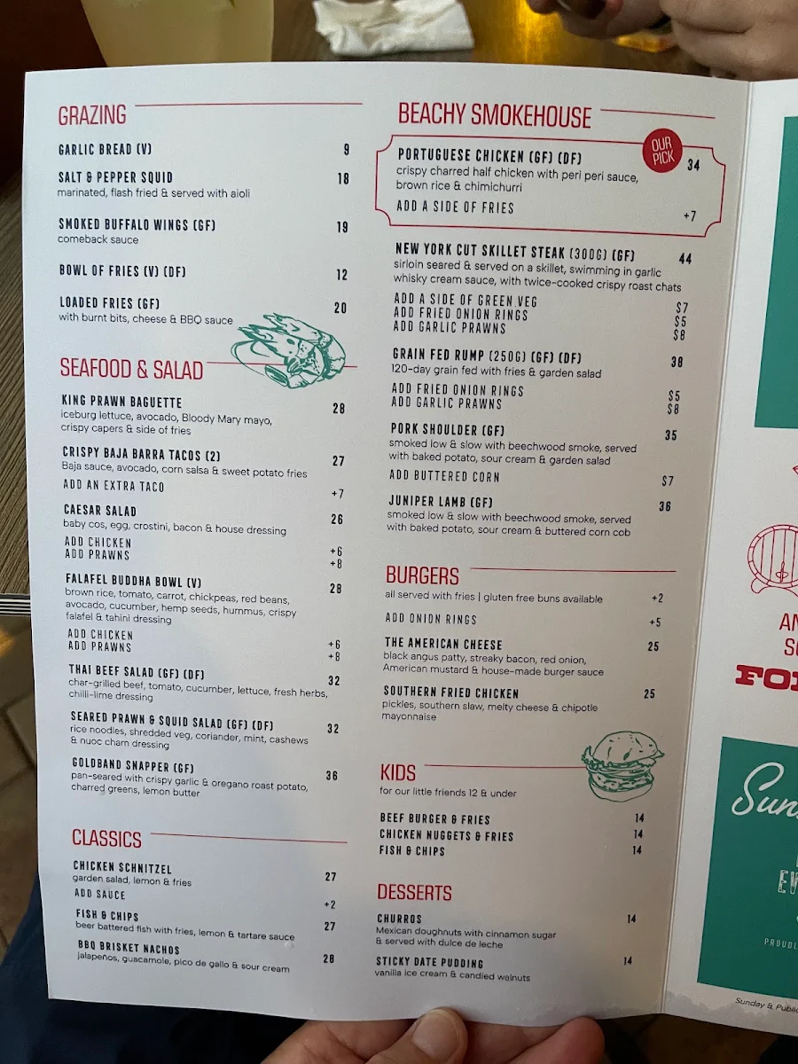 Menu, The Beach House