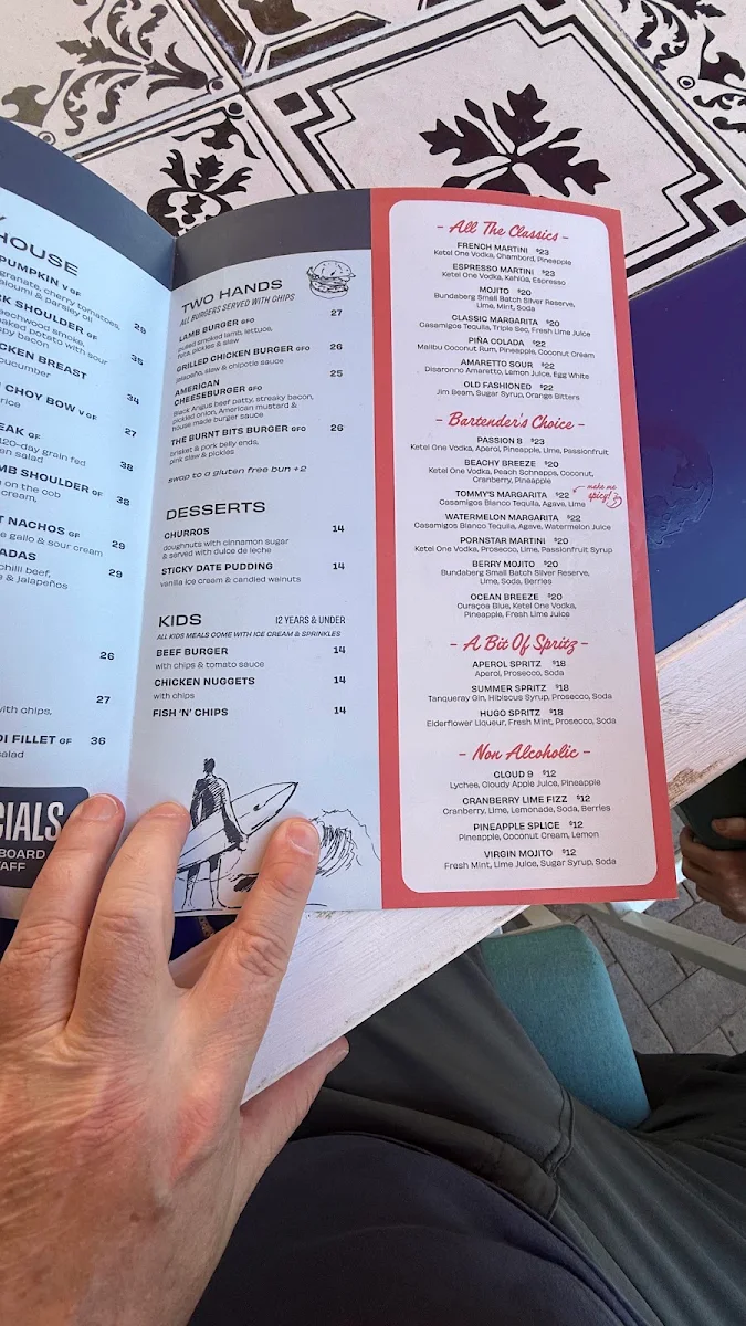 Menu, The Beach House