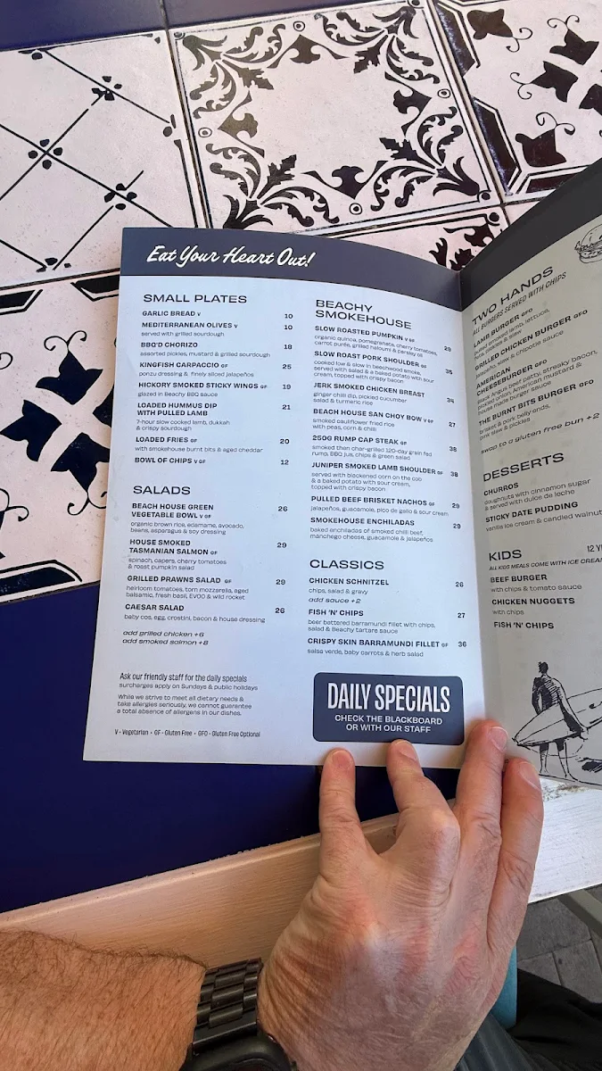Menu, The Beach House