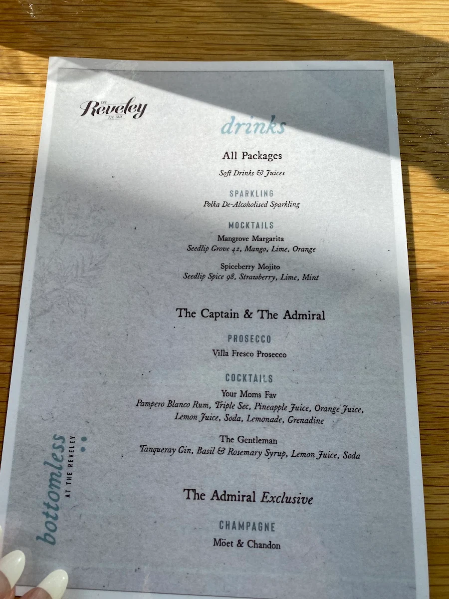 Menu, The Reveley