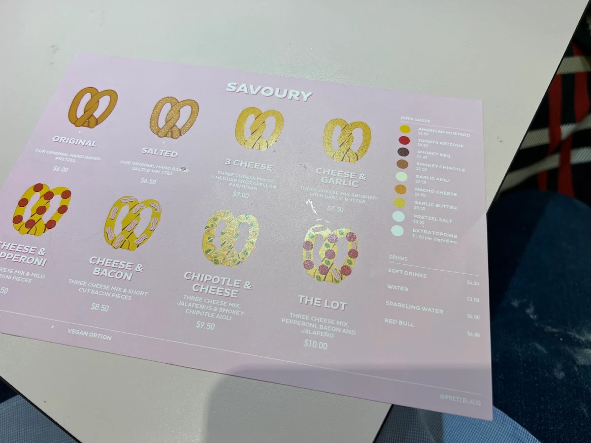 Menu, Pretzel Mandurah