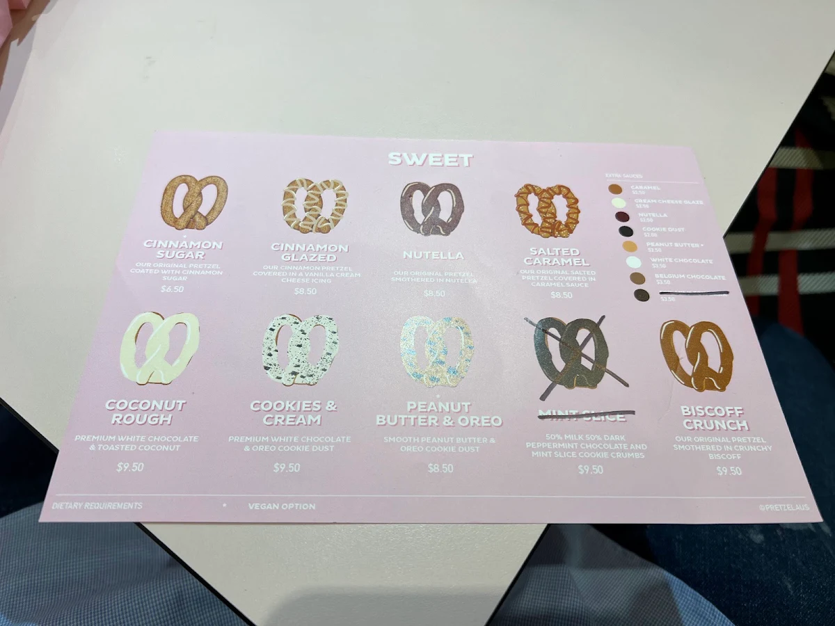 Menu, Pretzel Mandurah