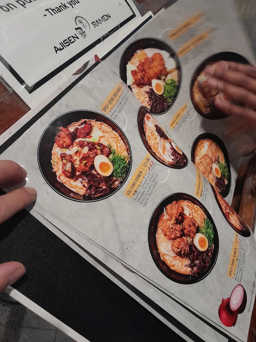 Menu, Ajisen Ramen Highpoint
