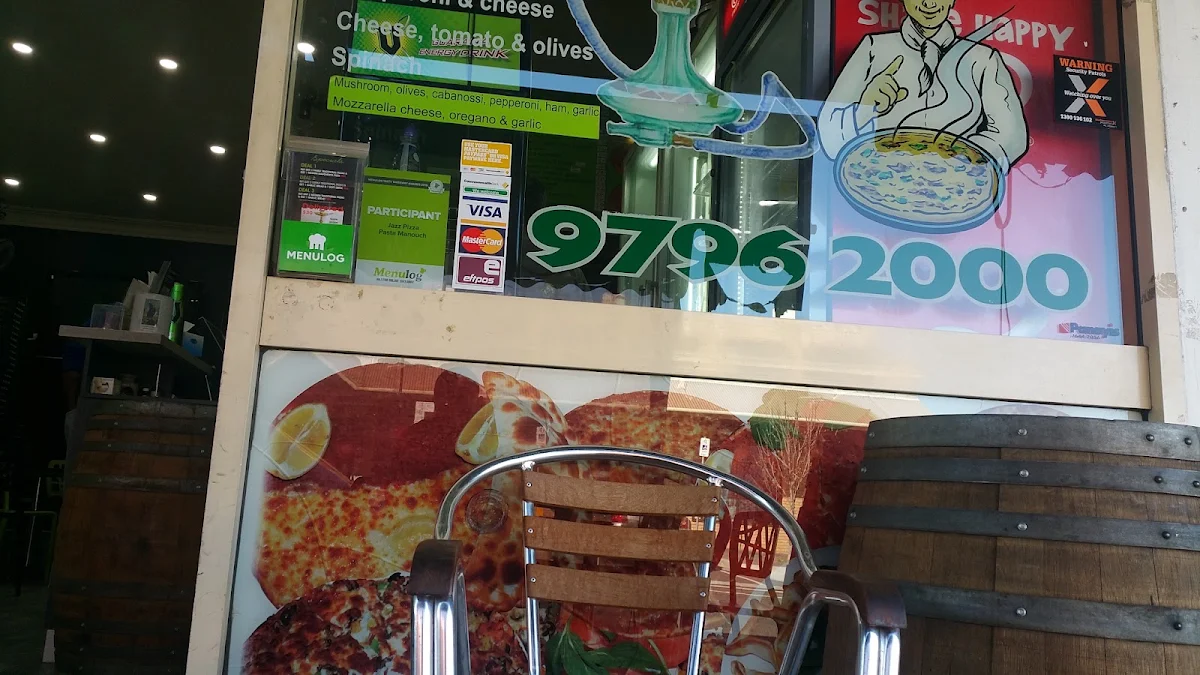 Menu, Jazz Pizza Condell Park