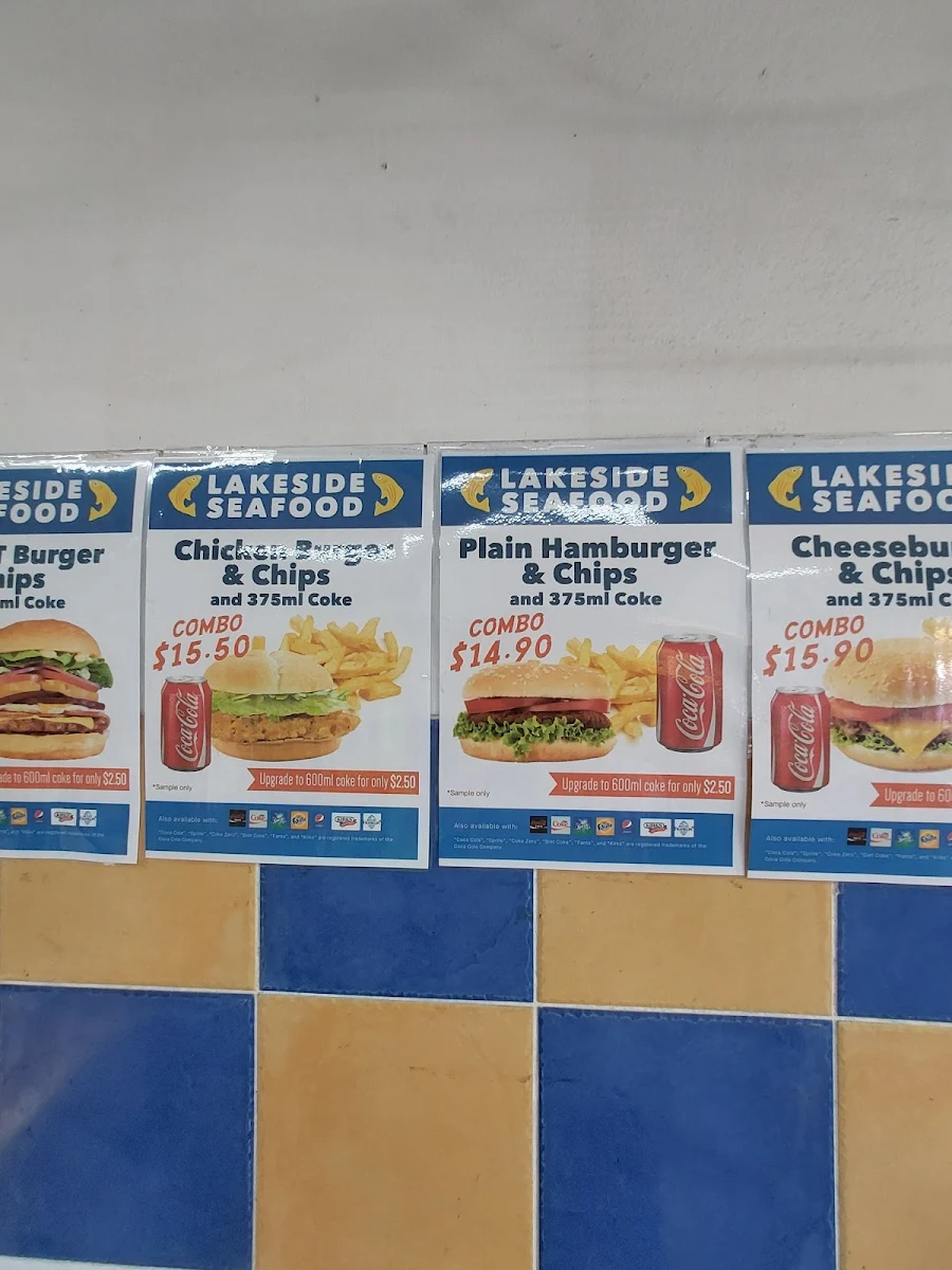 Menu, Lakeside Seafood Takeaway