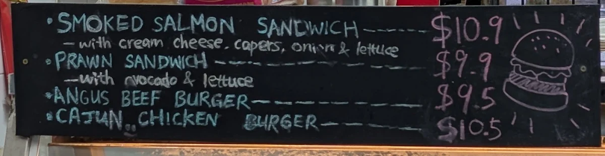 Menu, Lakeside Seafood Takeaway
