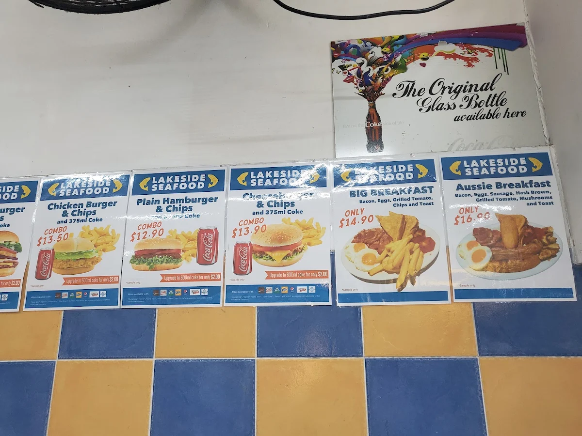 Menu, Lakeside Seafood Takeaway