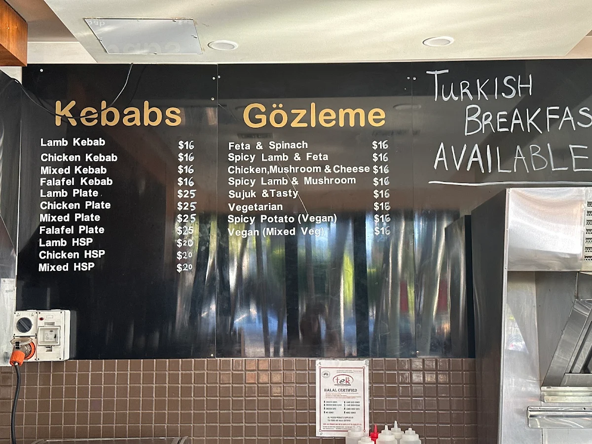 Menu, Kebab & Gozleme Cafe